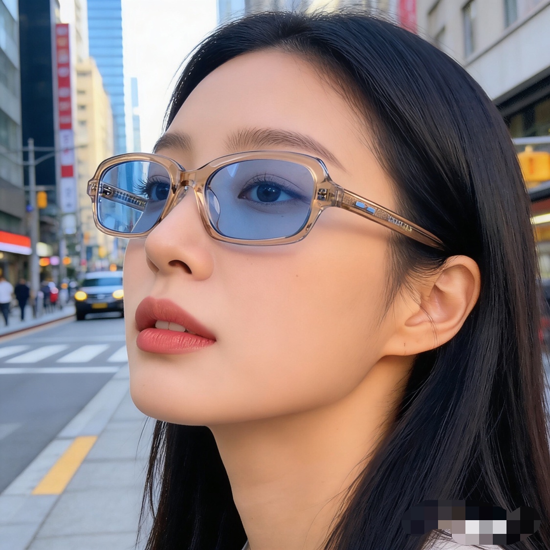 。。2036新款方形窄框墨镜女高级感时尚轻奢防紫外线太阳眼镜