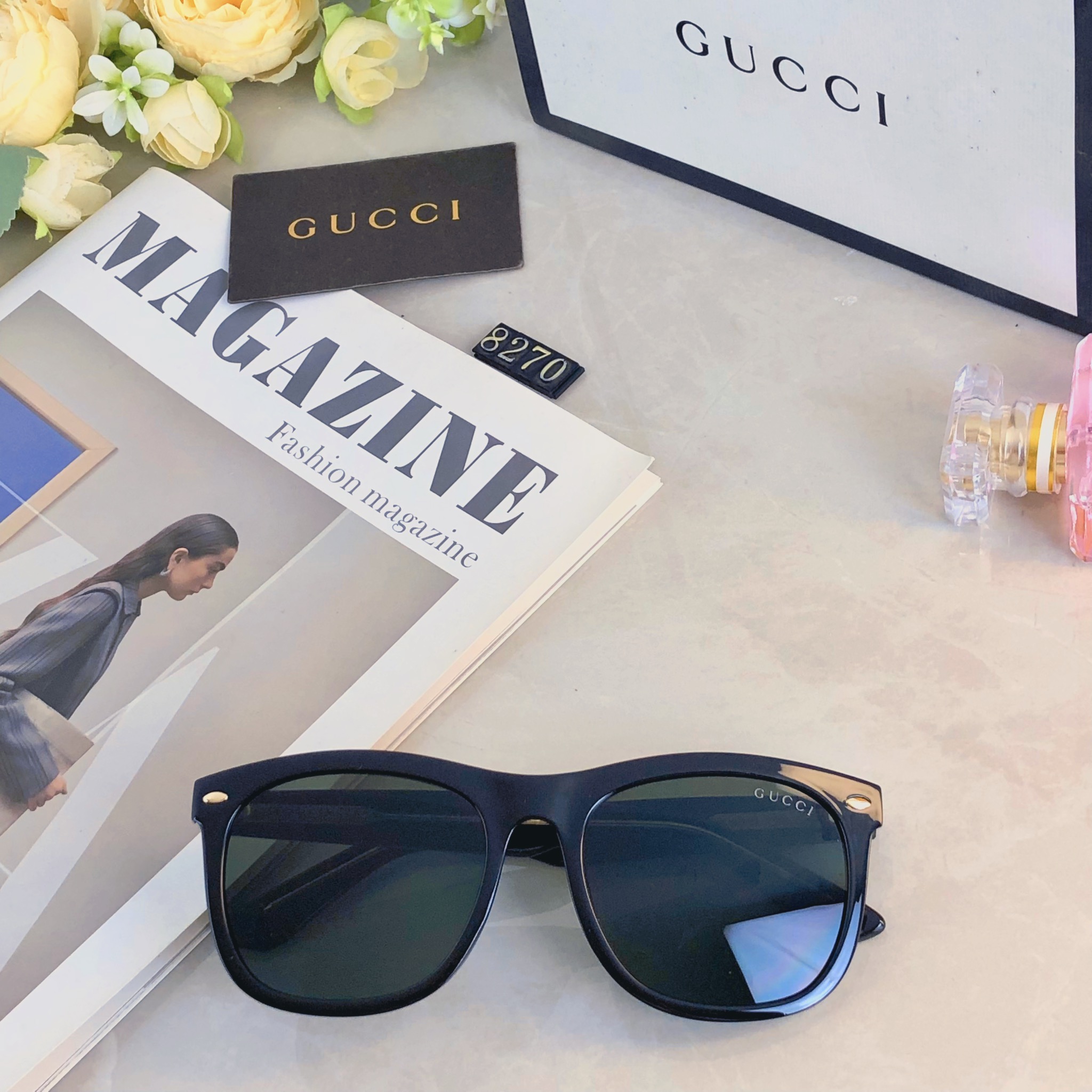 。。Gucc*墨镜男款高级感网红时尚米钉驾驶镜复古个性方形太阳镜女大脸