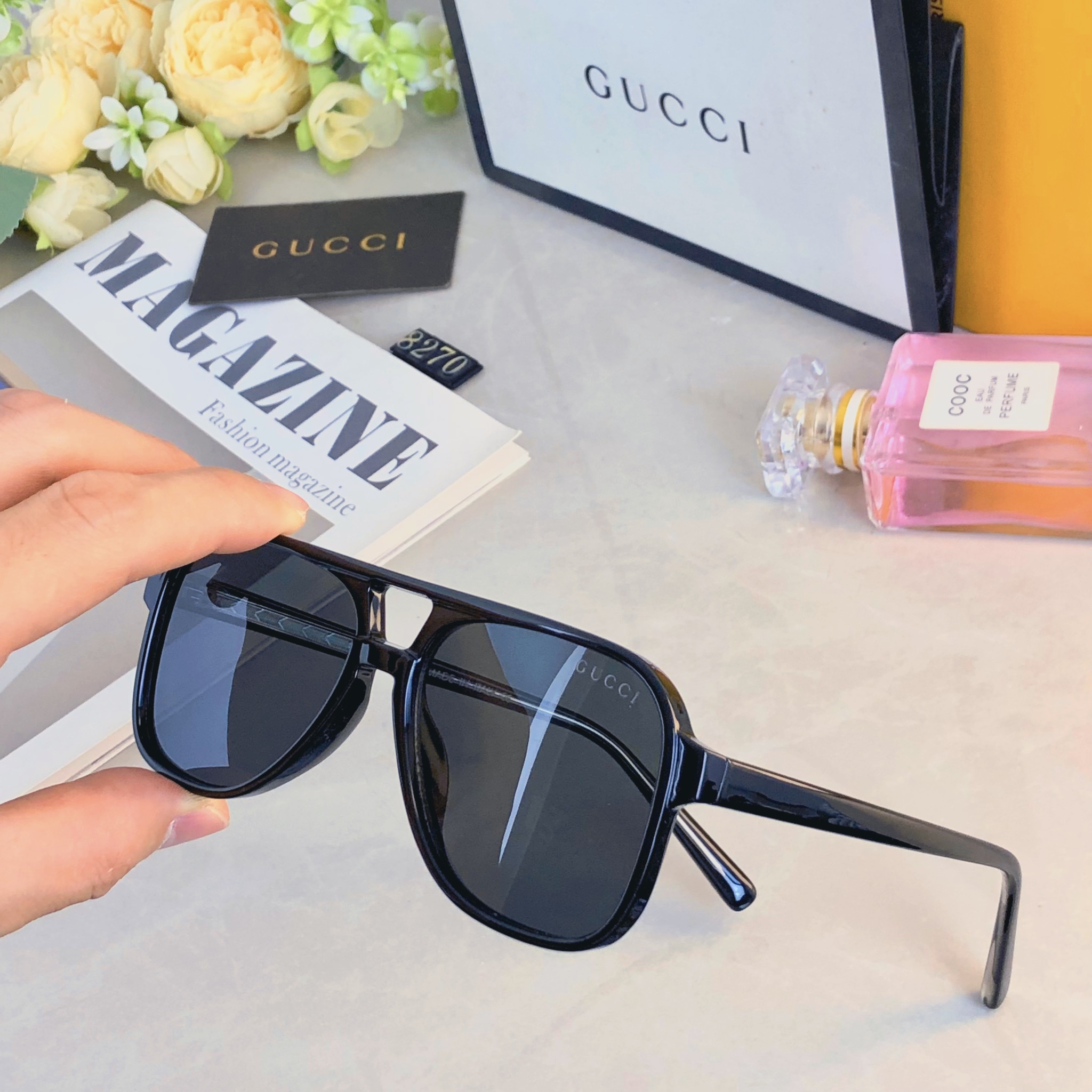 。。Gucc*明星同款太阳眼镜男欧美大框个性墨镜女遮阳大圆脸潮超酷蛤蟆眼镜