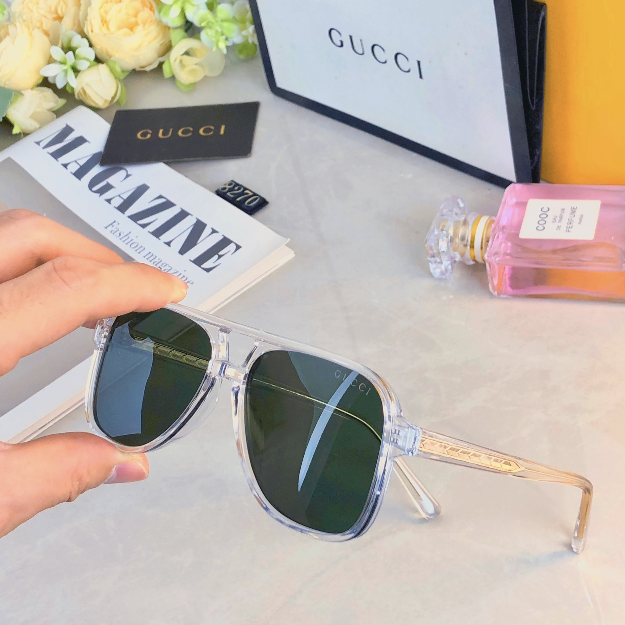 。。Gucc*明星同款太阳眼镜男欧美大框个性墨镜女遮阳大圆脸潮超酷蛤蟆眼镜