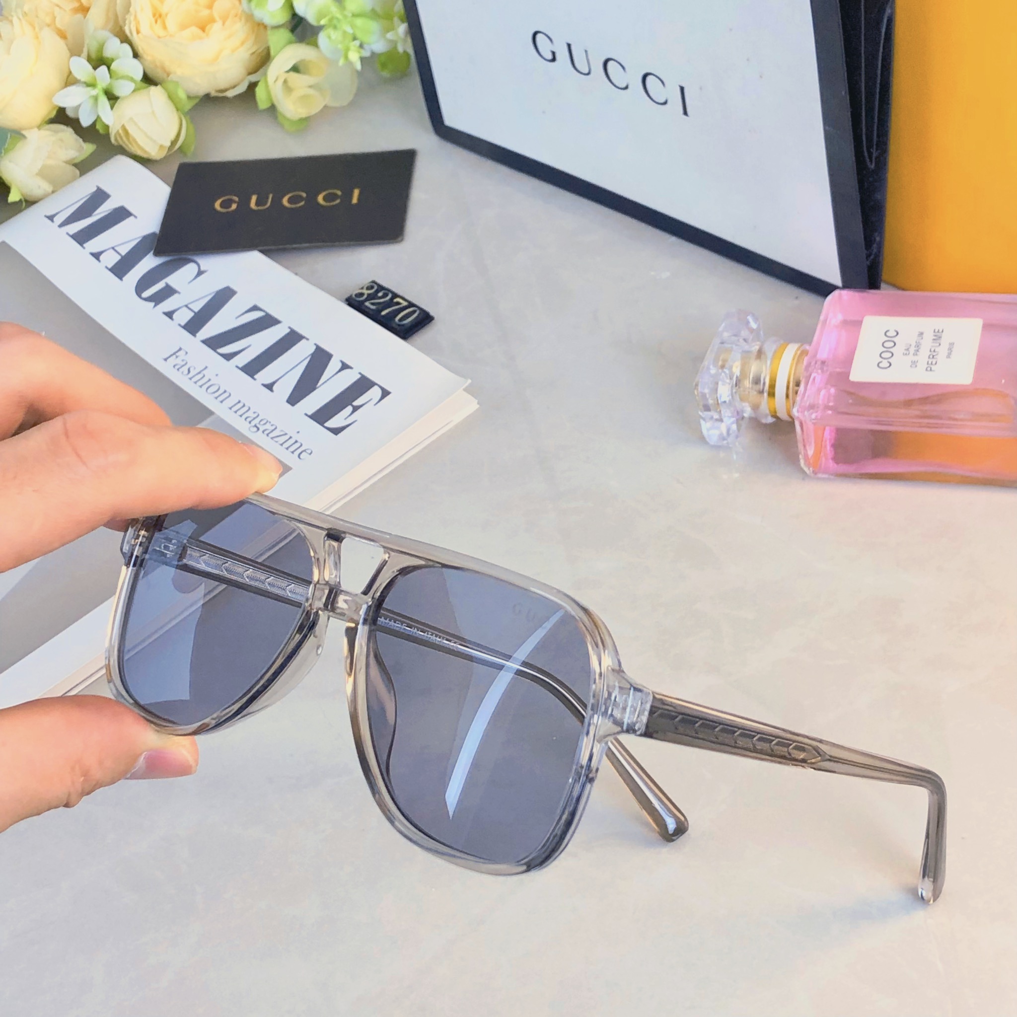 。。Gucc*明星同款太阳眼镜男欧美大框个性墨镜女遮阳大圆脸潮超酷蛤蟆眼镜