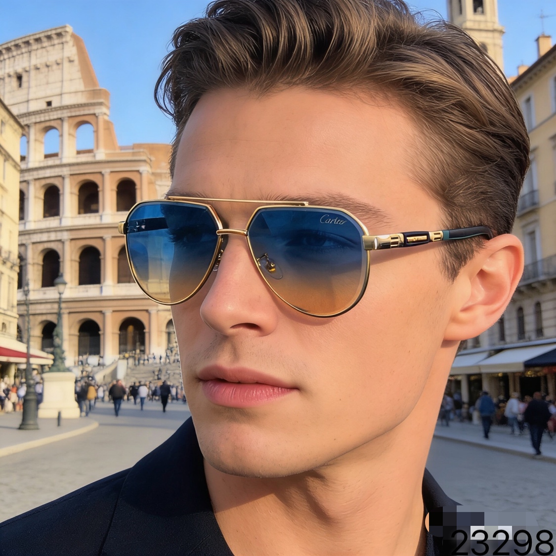 NO:766246,Cartie* double bridge light luxury fashion sunglasses metal European and American casual vacation sunglasses party glasses sunglasses sunglasses, glasses, cartier19860909Cartie*双梁轻奢感时尚墨镜金属欧美休闲度假太阳眼镜聚会眼镜墨镜太阳镜,眼镜,cartier,glasses