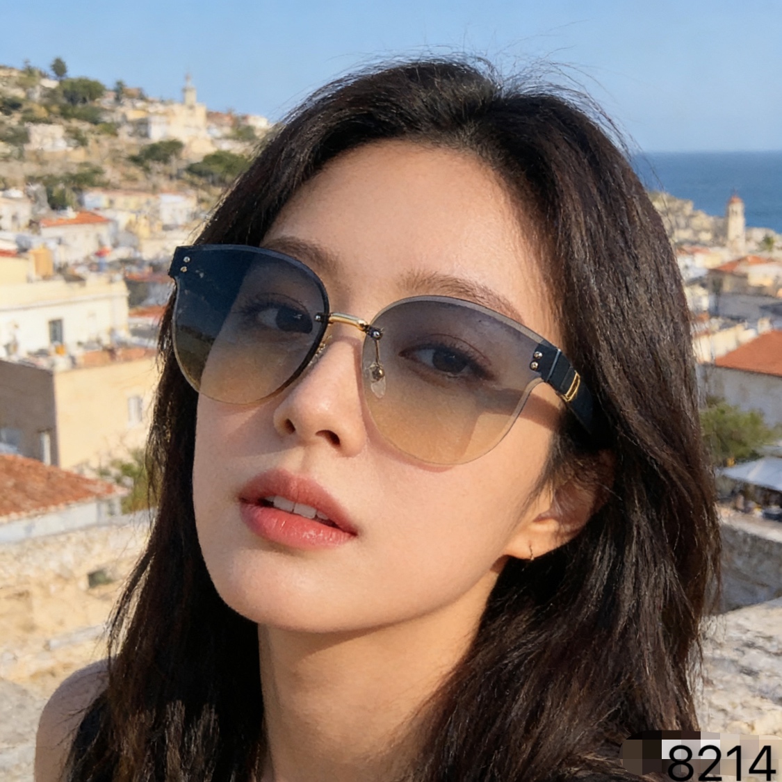 NO:766275,Dio* cat eye high-end rimless large face sunglasses for women, trendy sun protection, UV protection, green gradient yellow personalized sunglasses, women's glasses, sunglasses, sunglasses, glasses, dior19860909Dio*猫眼高级感无框大脸太阳镜女潮防晒防紫外线绿渐变黄个性墨镜女士眼镜墨镜太阳镜,眼镜,dior,glasses
