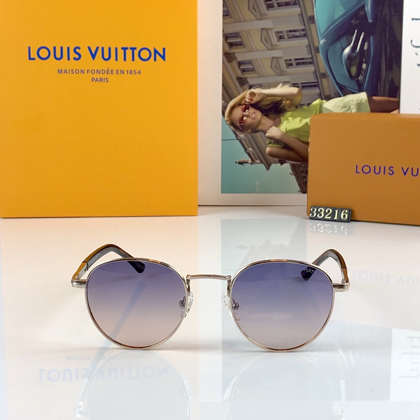 。。Louis vuitto*轻奢金属细框椭圆墨镜尼龙防晒高级感防紫外线太阳镜潮