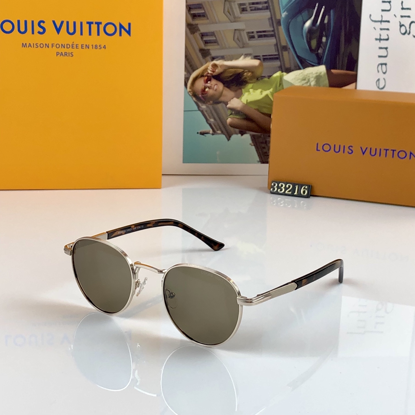 。。Louis vuitto*轻奢金属细框椭圆墨镜尼龙防晒高级感防紫外线太阳镜潮