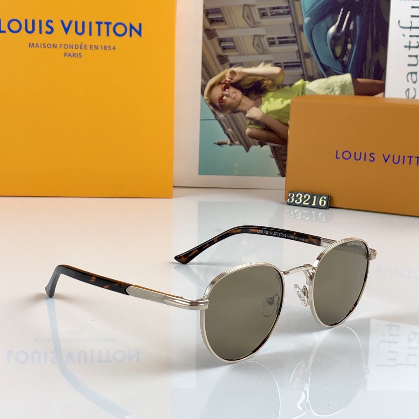 。。Louis vuitto*轻奢金属细框椭圆墨镜尼龙防晒高级感防紫外线太阳镜潮