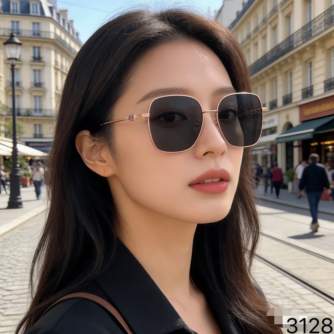 。。Gucc*新款时尚潮流女士偏光太阳镜大框网红防紫外线驾驶墨镜