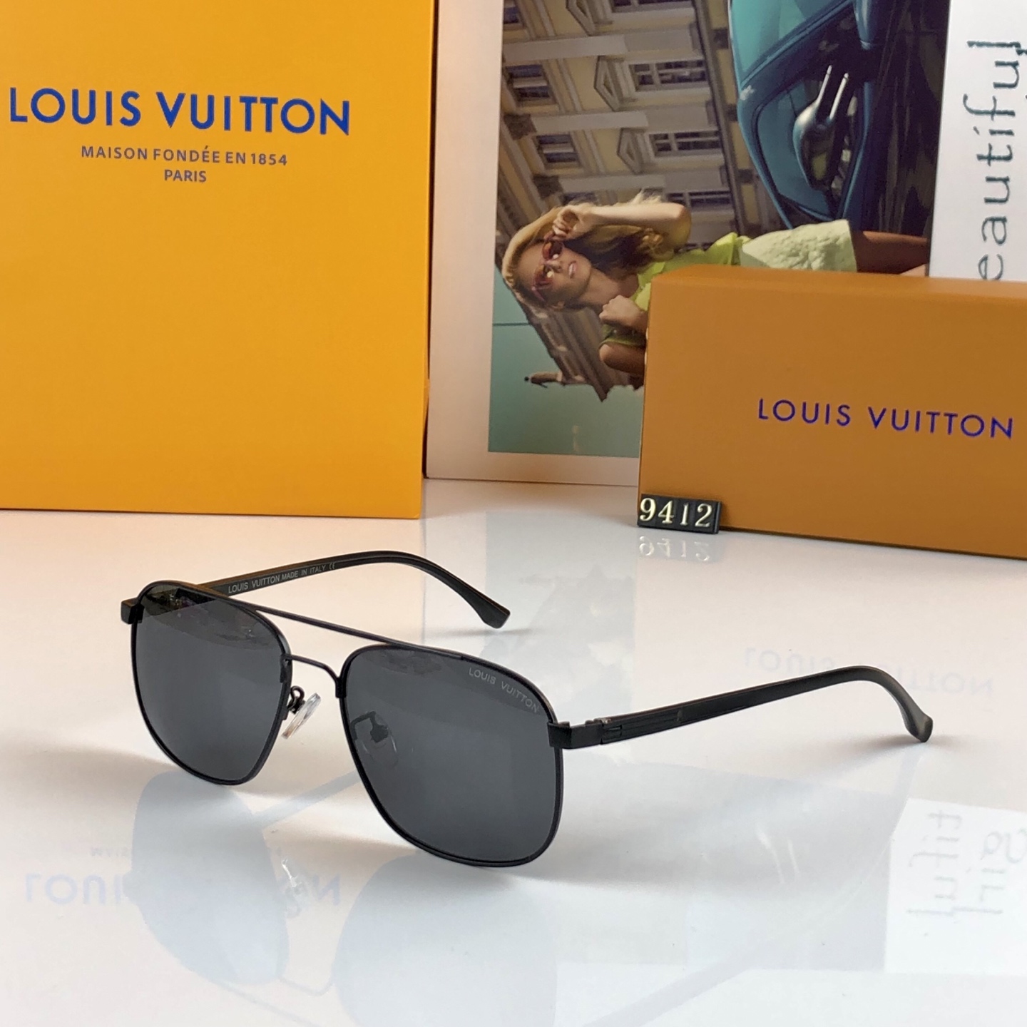 。。Louis vuitto*时尚新款太阳眼镜高品质高质感百搭遮阳潮 大气方框金属大框
