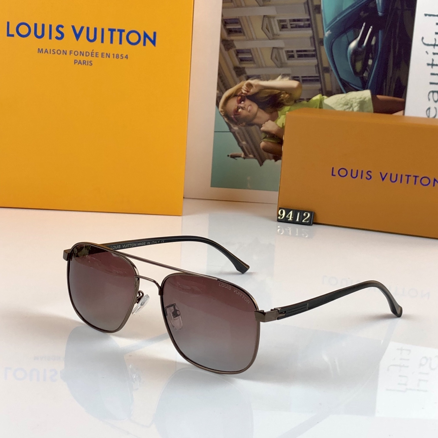 。。Louis vuitto*时尚新款太阳眼镜高品质高质感百搭遮阳潮 大气方框金属大框