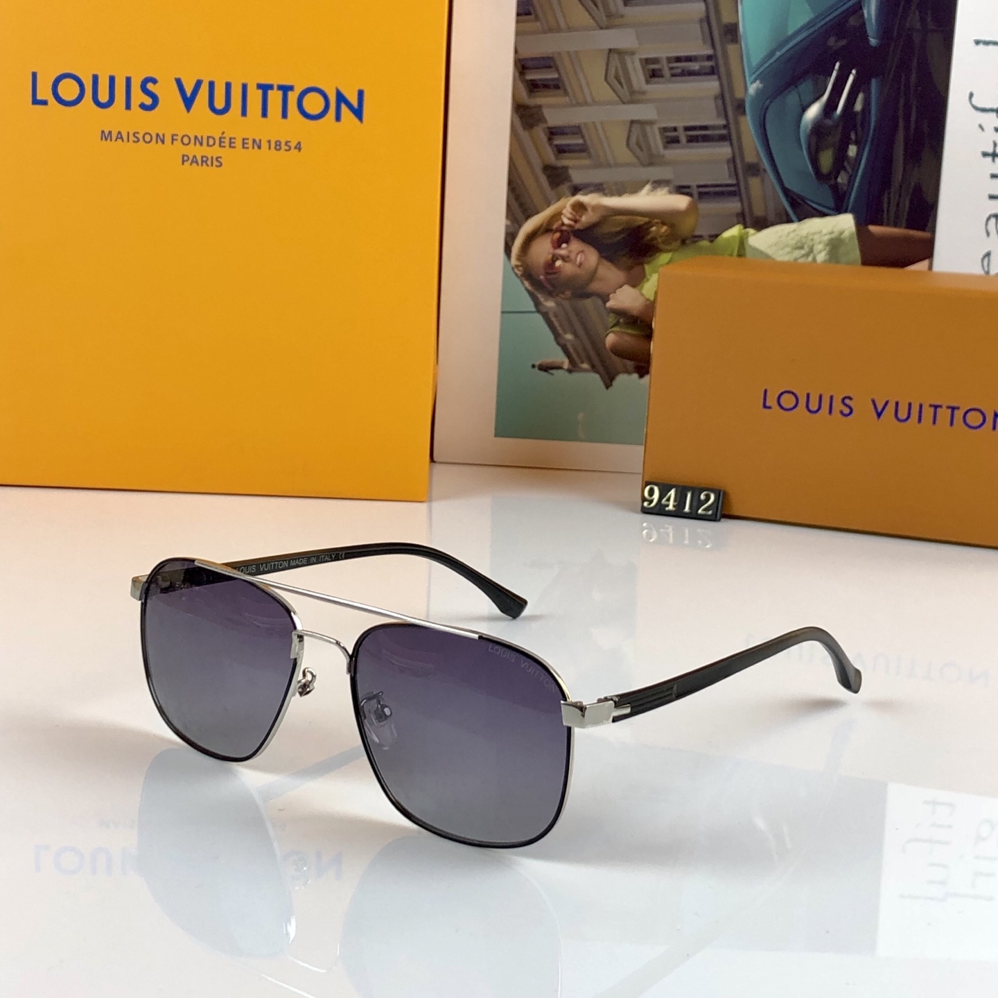 。。Louis vuitto*时尚新款太阳眼镜高品质高质感百搭遮阳潮 大气方框金属大框