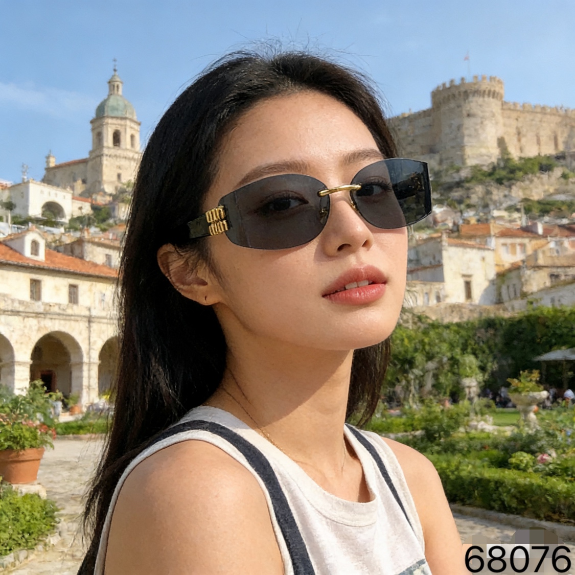 NO:766307,miumi* oval frameless cut-edge sunglasses hot girl street shooting concave shape sun protection decorative sunglasses glasses sunglasses sunglasses, glasses, miumiu19860909miumi*椭圆形无框切边墨镜辣妹街拍凹造型防晒装饰太阳镜眼镜墨镜太阳镜,眼镜,miumiu,glasses