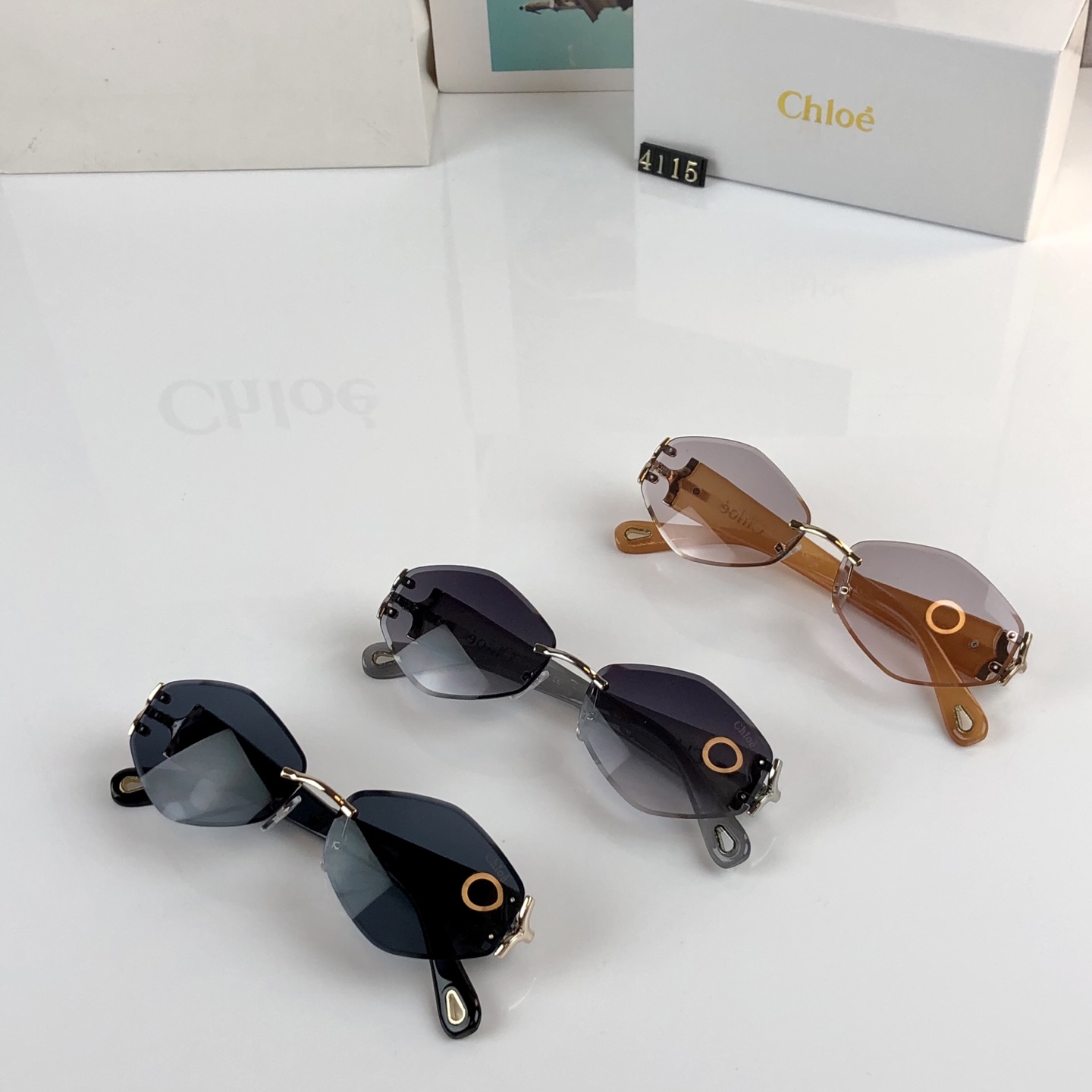 。。Chlo*金属墨镜女遮阳显瘦夏季度假复古防紫外线欧美太阳镜潮