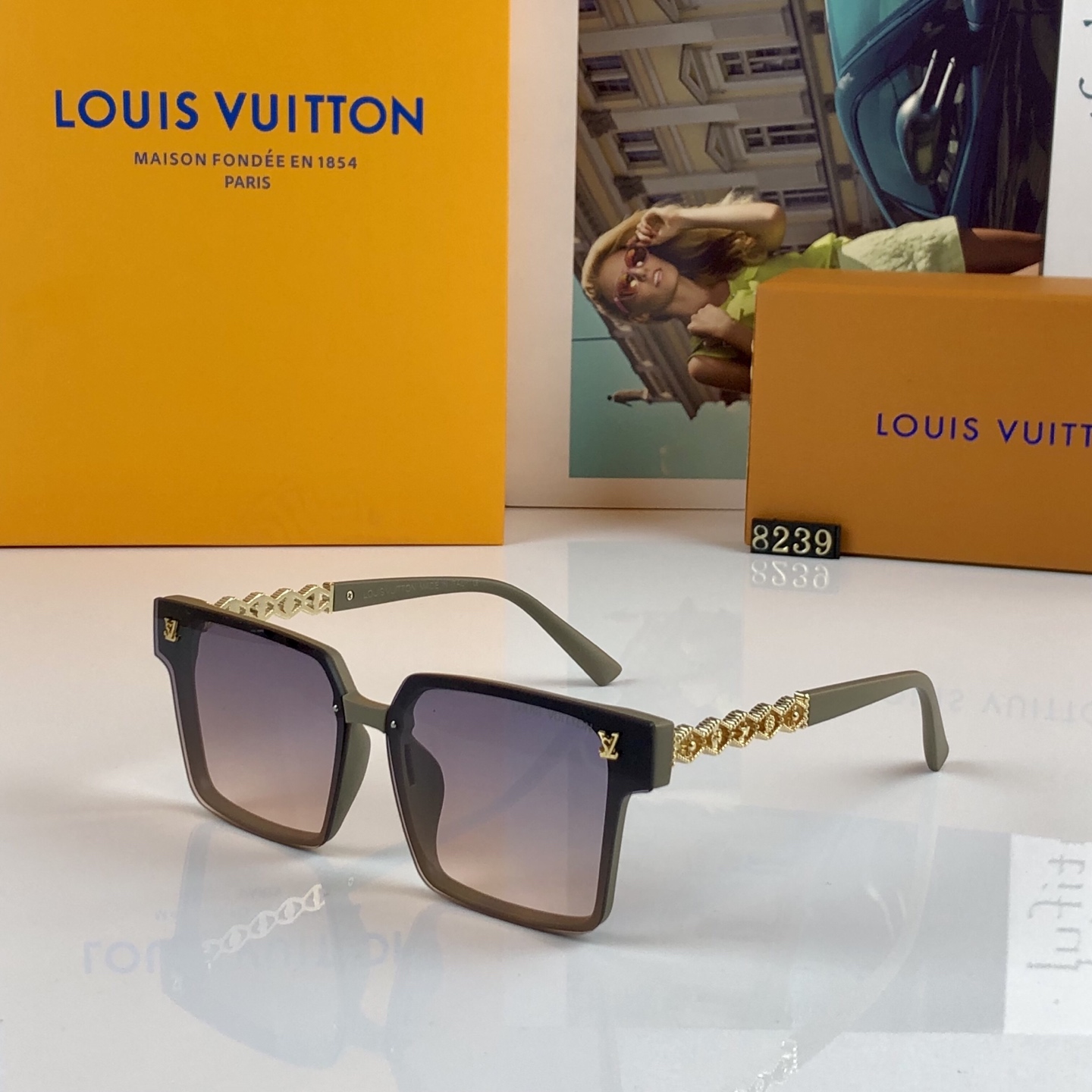 。。Louis vuitto*2026新款方框抄片高级感休闲时尚墨镜女防紫外线太阳镜酷飒