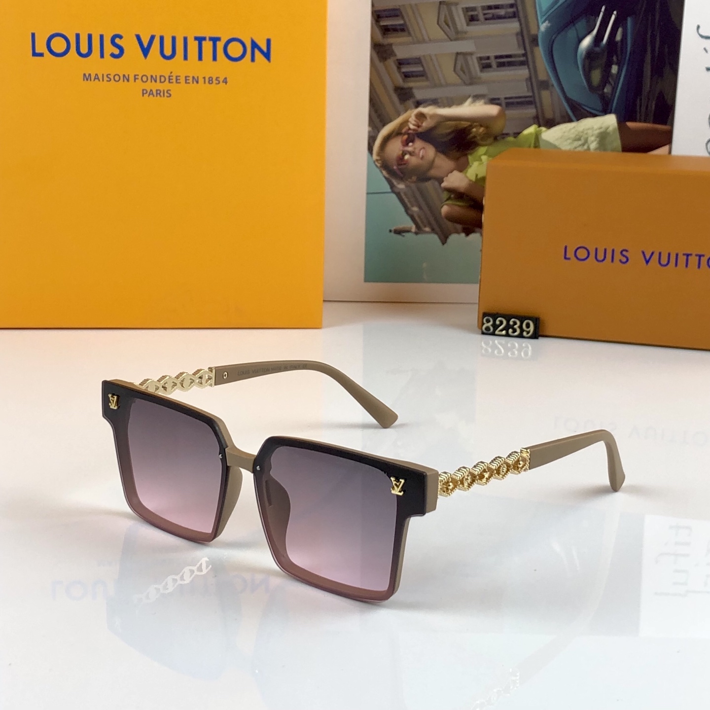 。。Louis vuitto*2026新款方框抄片高级感休闲时尚墨镜女防紫外线太阳镜酷飒