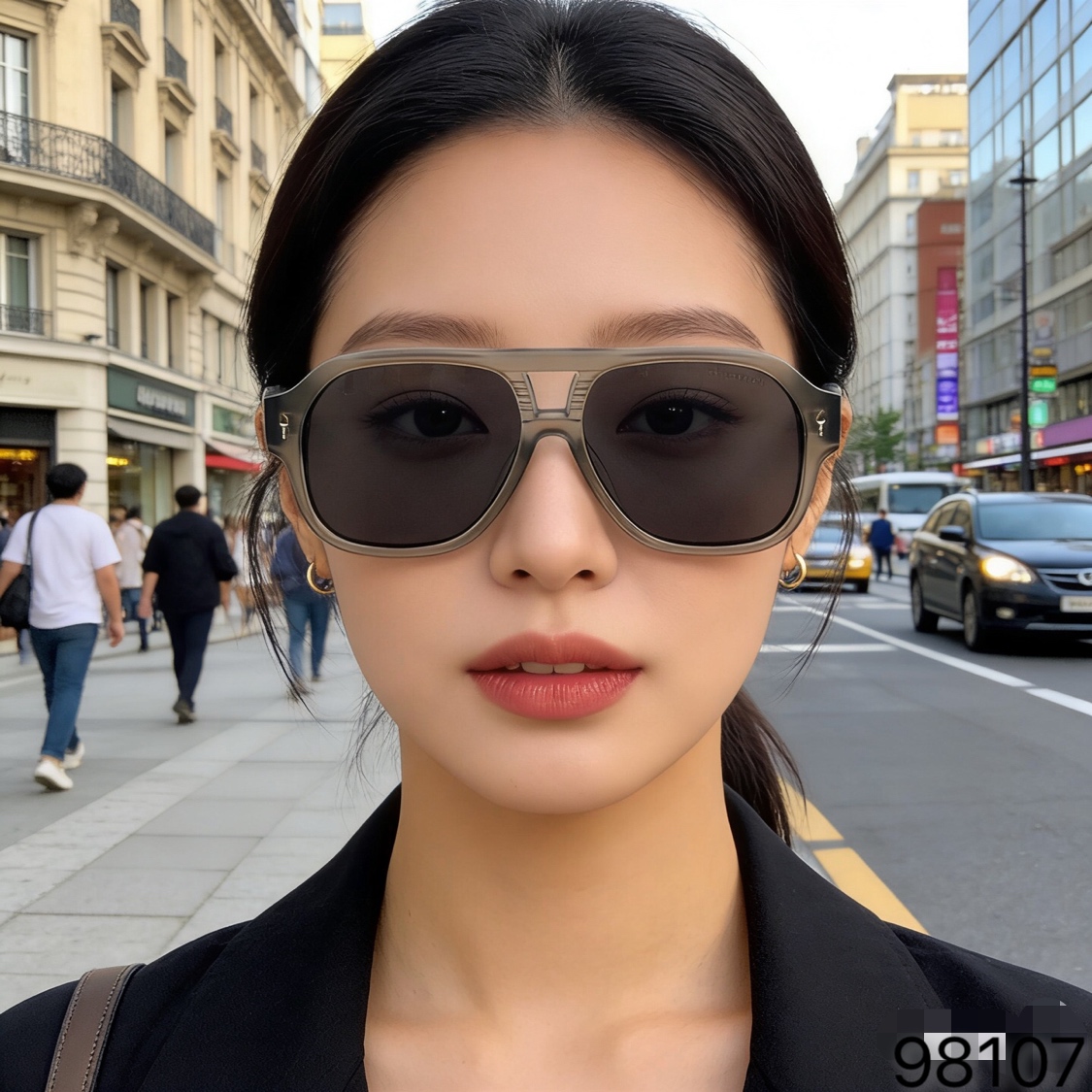 。。Louis vuitto*复古双梁透灰色太阳镜男女同款防紫外线太阳镜欧美个性