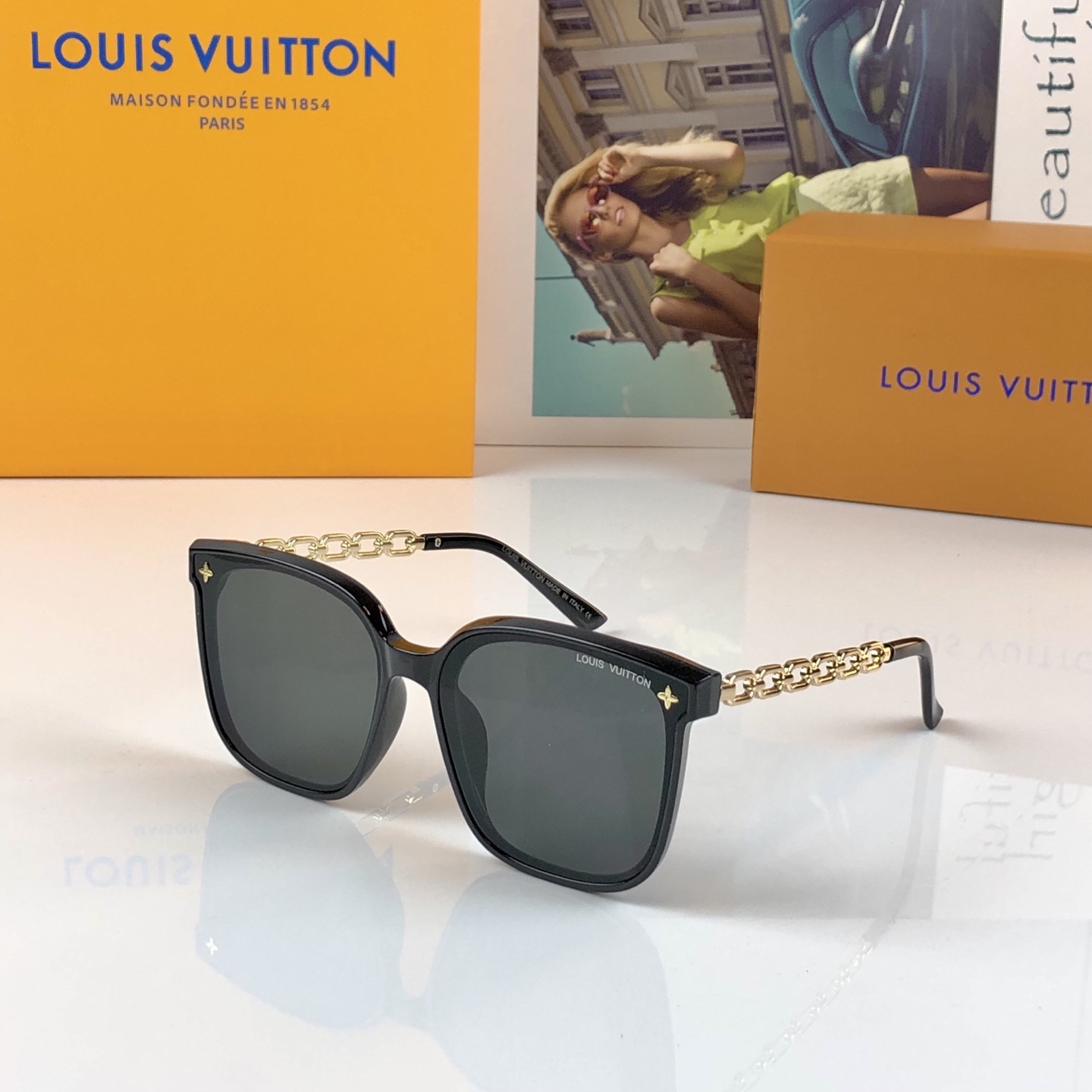 。。Louis vuitto*新款墨镜女高级感ins网红款防晒太阳镜大框圆脸显瘦眼镜