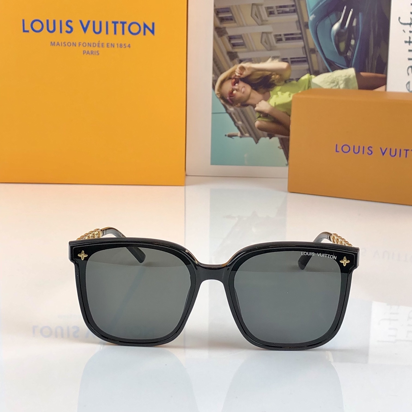 。。Louis vuitto*新款墨镜女高级感ins网红款防晒太阳镜大框圆脸显瘦眼镜