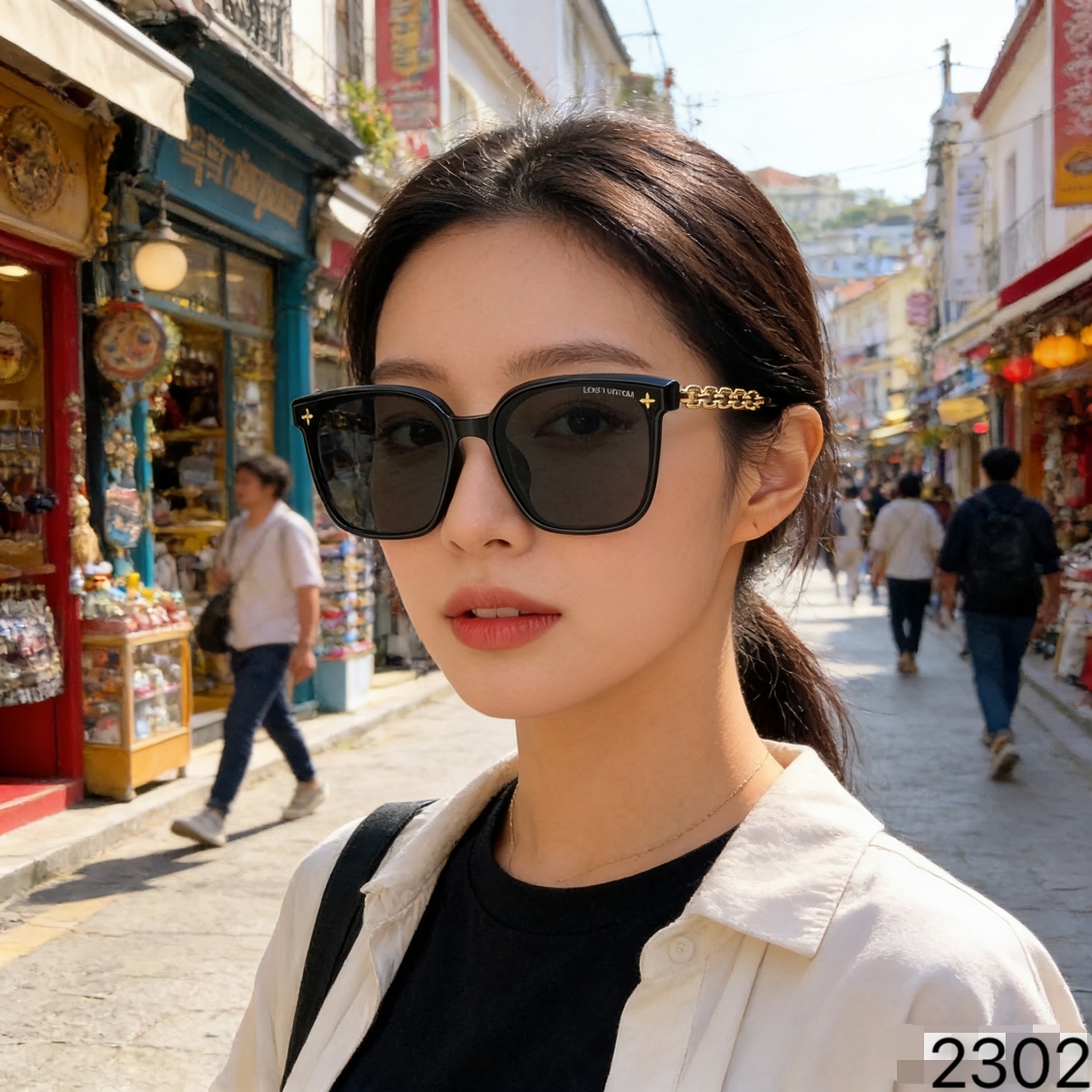 。。Louis vuitto*新款墨镜女高级感ins网红款防晒太阳镜大框圆脸显瘦眼镜