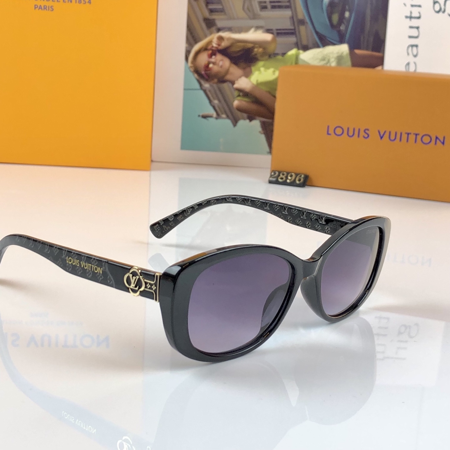 。。Louis vuitto*欧美复古时髦小框猫眼墨镜女潮高级感圆脸显瘦太阳眼镜