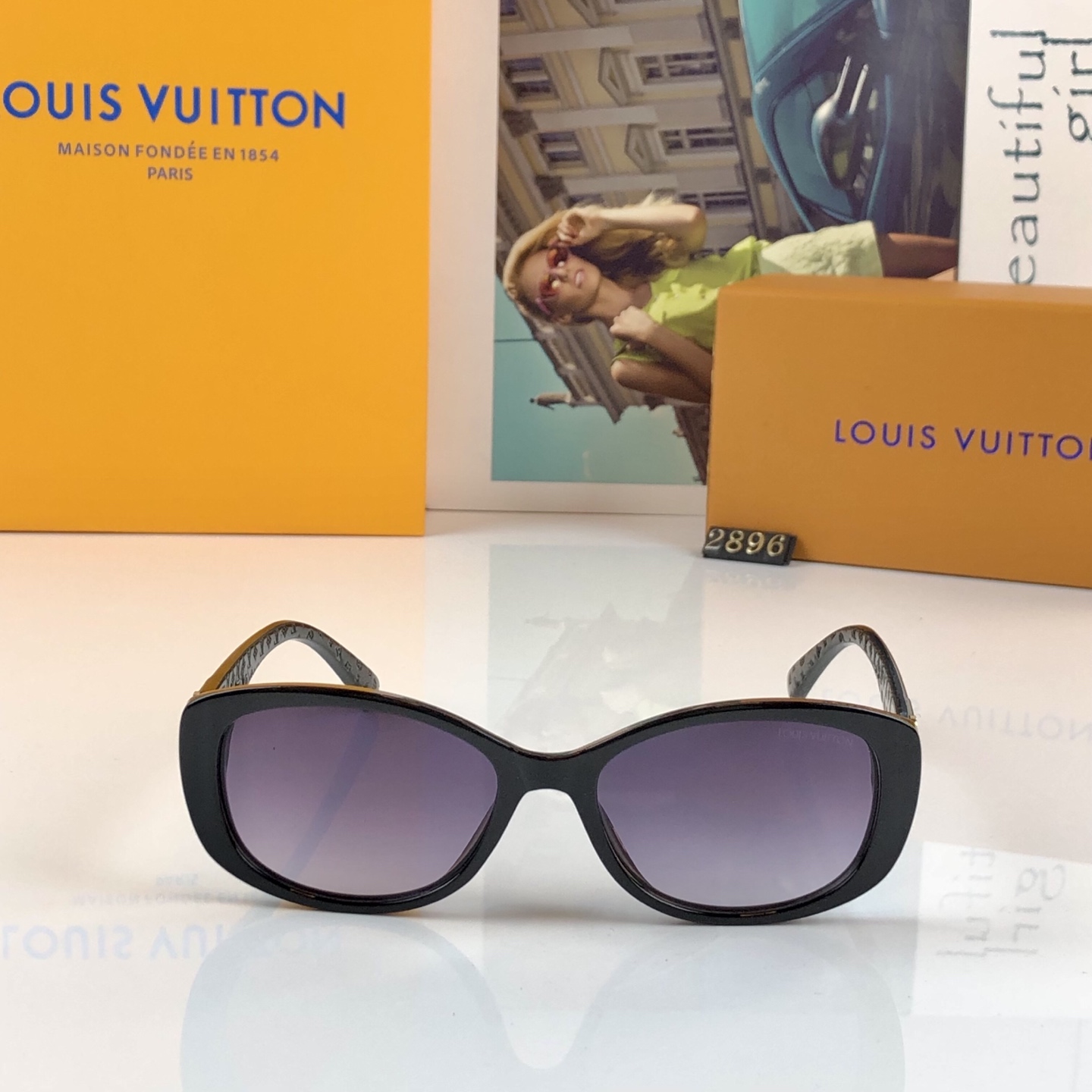 。。Louis vuitto*欧美复古时髦小框猫眼墨镜女潮高级感圆脸显瘦太阳眼镜