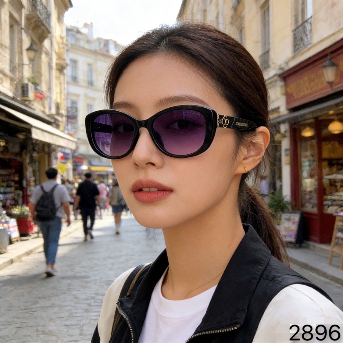 。。Louis vuitto*欧美复古时髦小框猫眼墨镜女潮高级感圆脸显瘦太阳眼镜