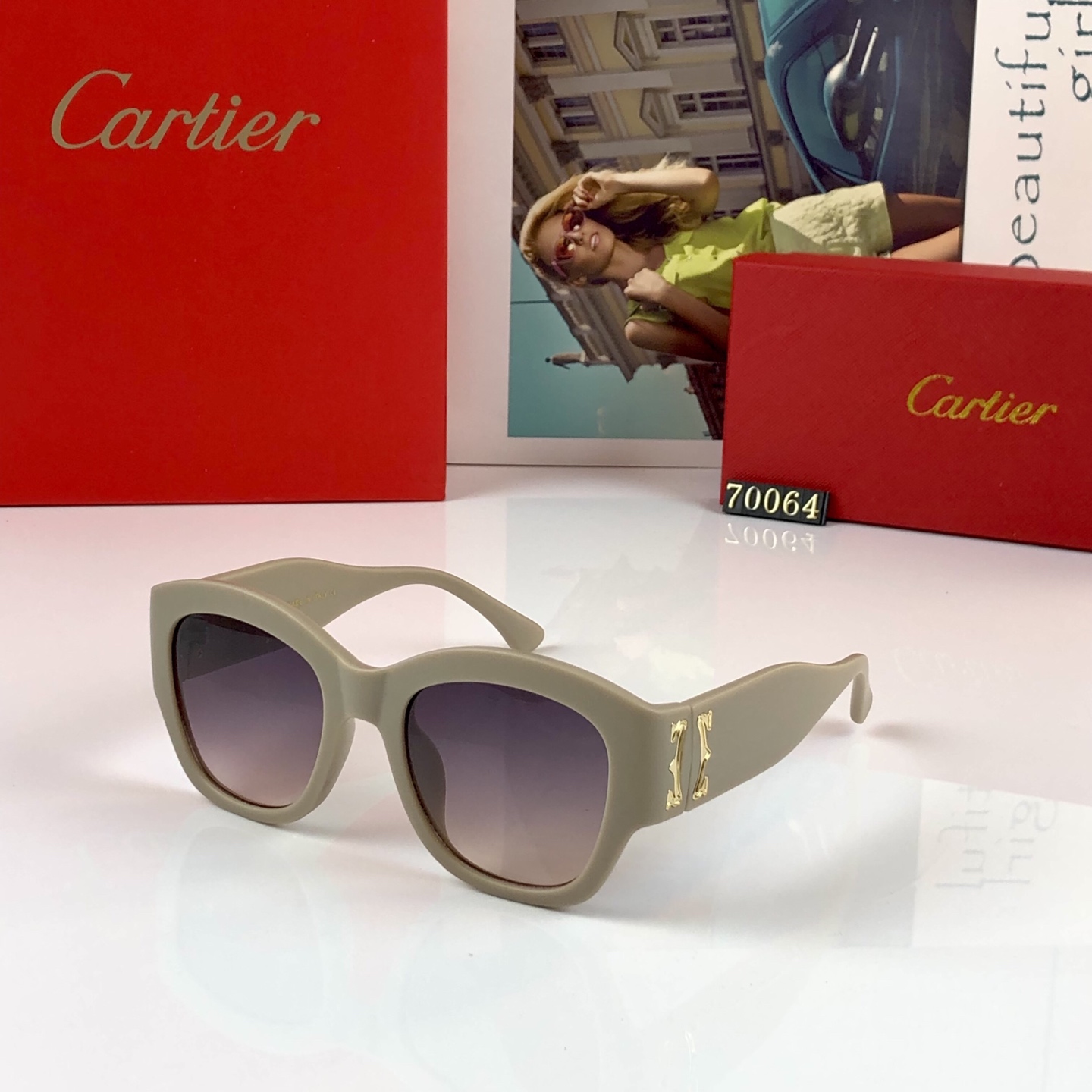 。。Cartie*2026新款欧美风猫眼太阳眼镜潮凹造型街拍高级感黑超墨镜