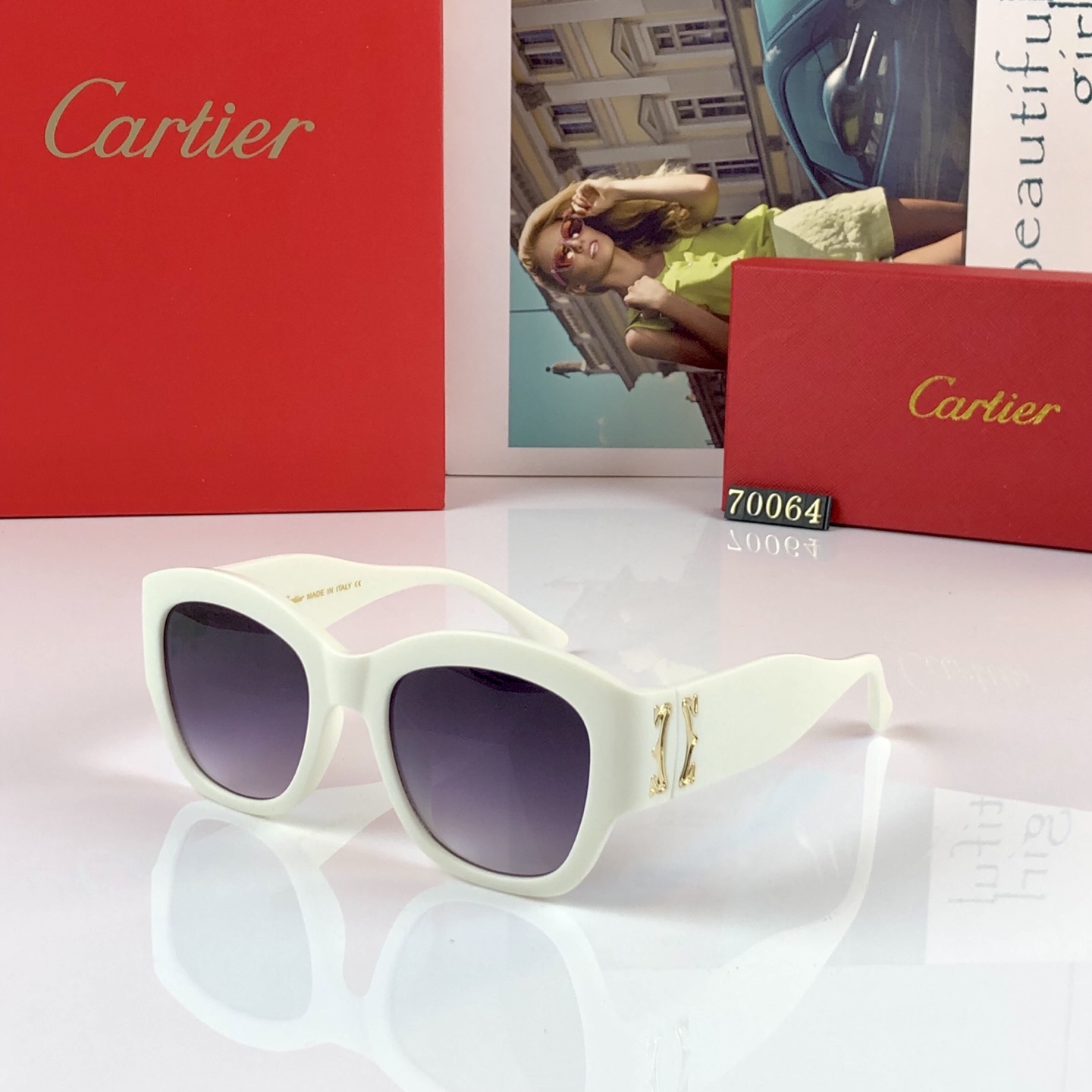 。。Cartie*2026新款欧美风猫眼太阳眼镜潮凹造型街拍高级感黑超墨镜