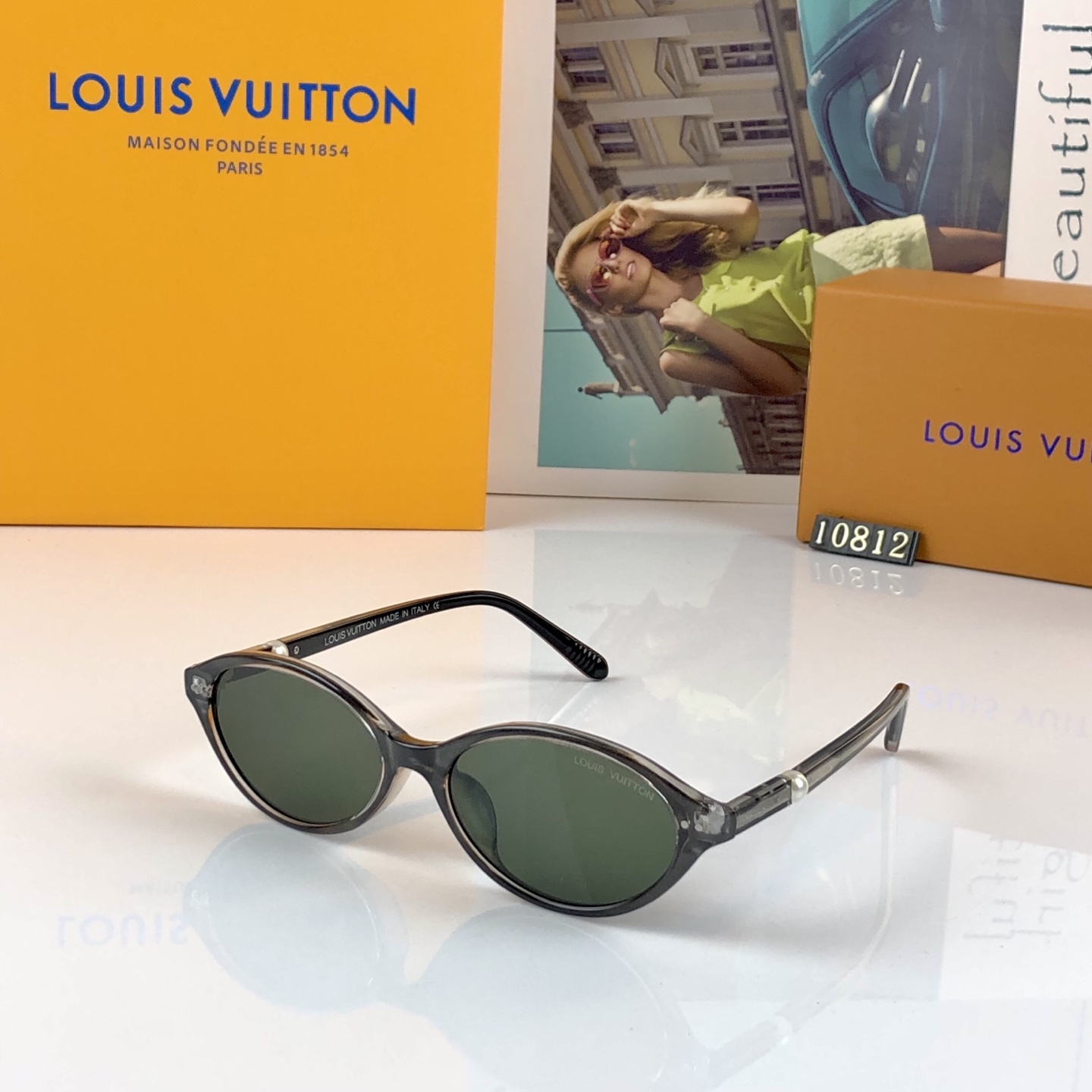 。。Louis vuitto*2026新款韩系玳瑁色书呆子墨镜女高级感防紫外线复古太阳眼镜