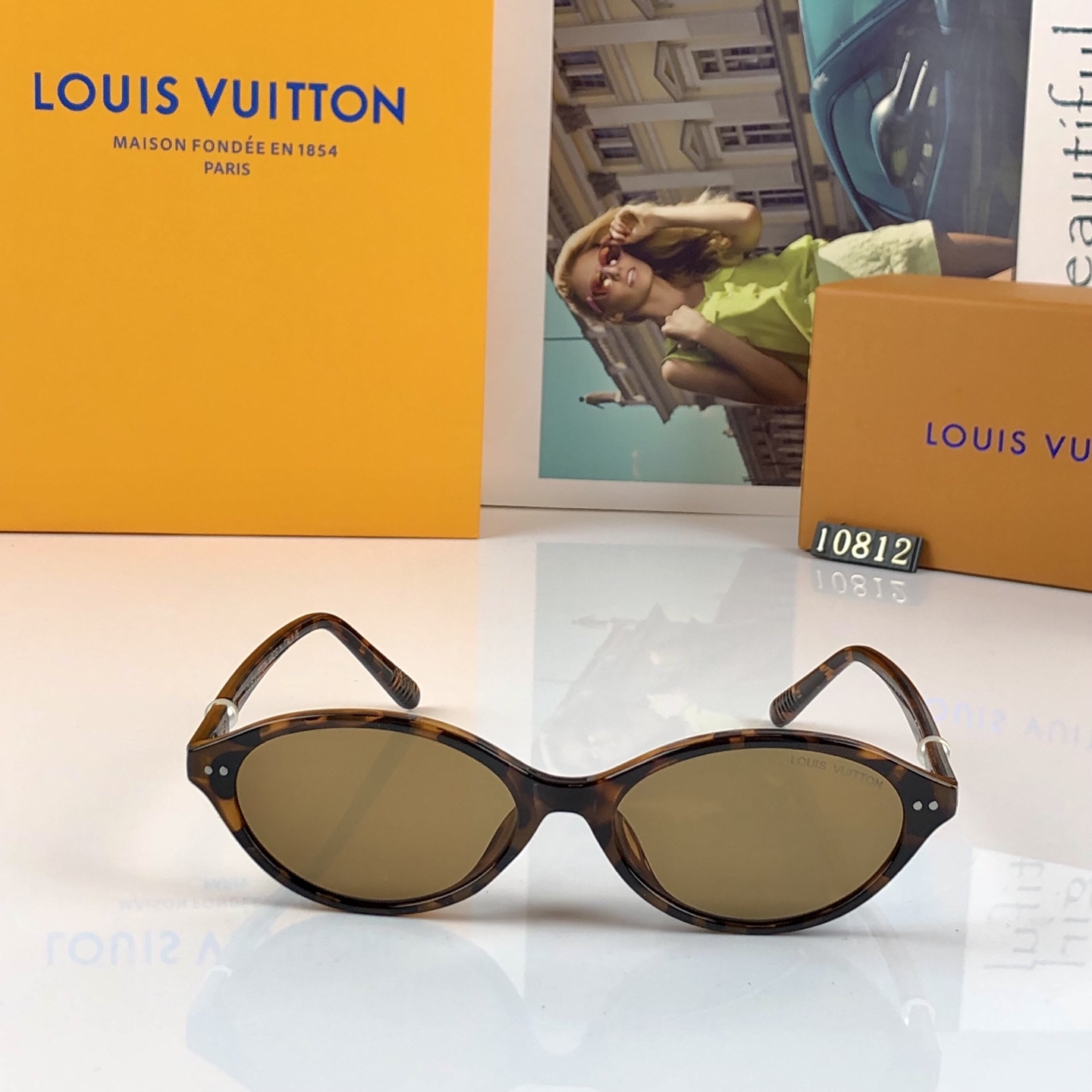 。。Louis vuitto*2026新款韩系玳瑁色书呆子墨镜女高级感防紫外线复古太阳眼镜