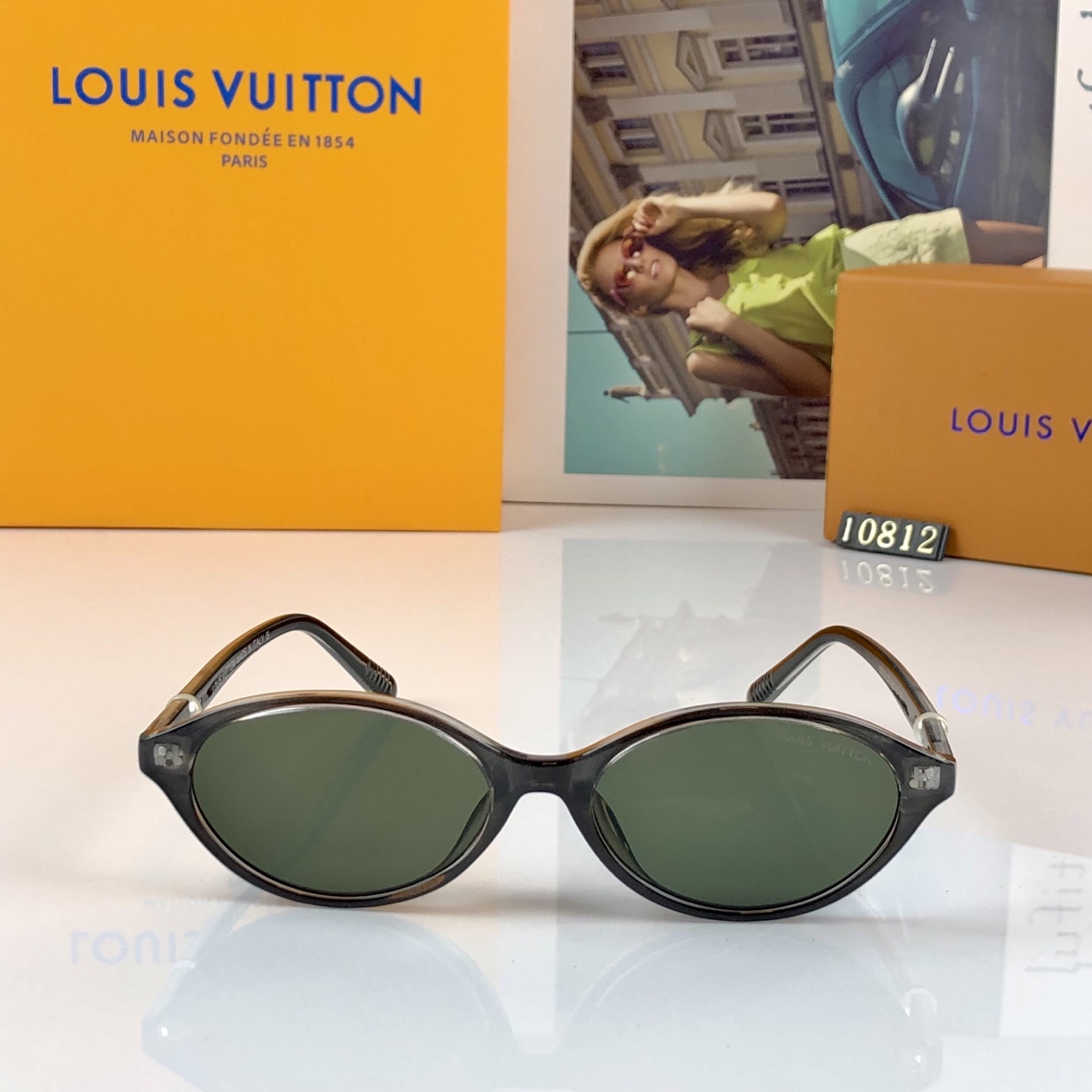 。。Louis vuitto*2026新款韩系玳瑁色书呆子墨镜女高级感防紫外线复古太阳眼镜