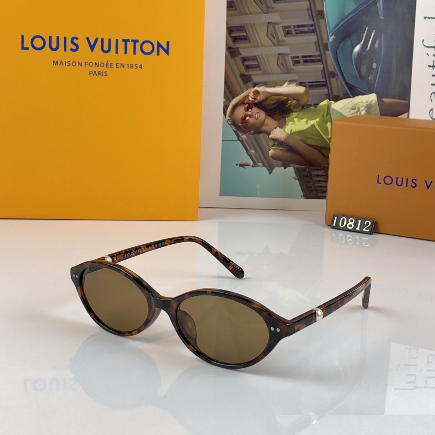 。。Louis vuitto*2026新款韩系玳瑁色书呆子墨镜女高级感防紫外线复古太阳眼镜