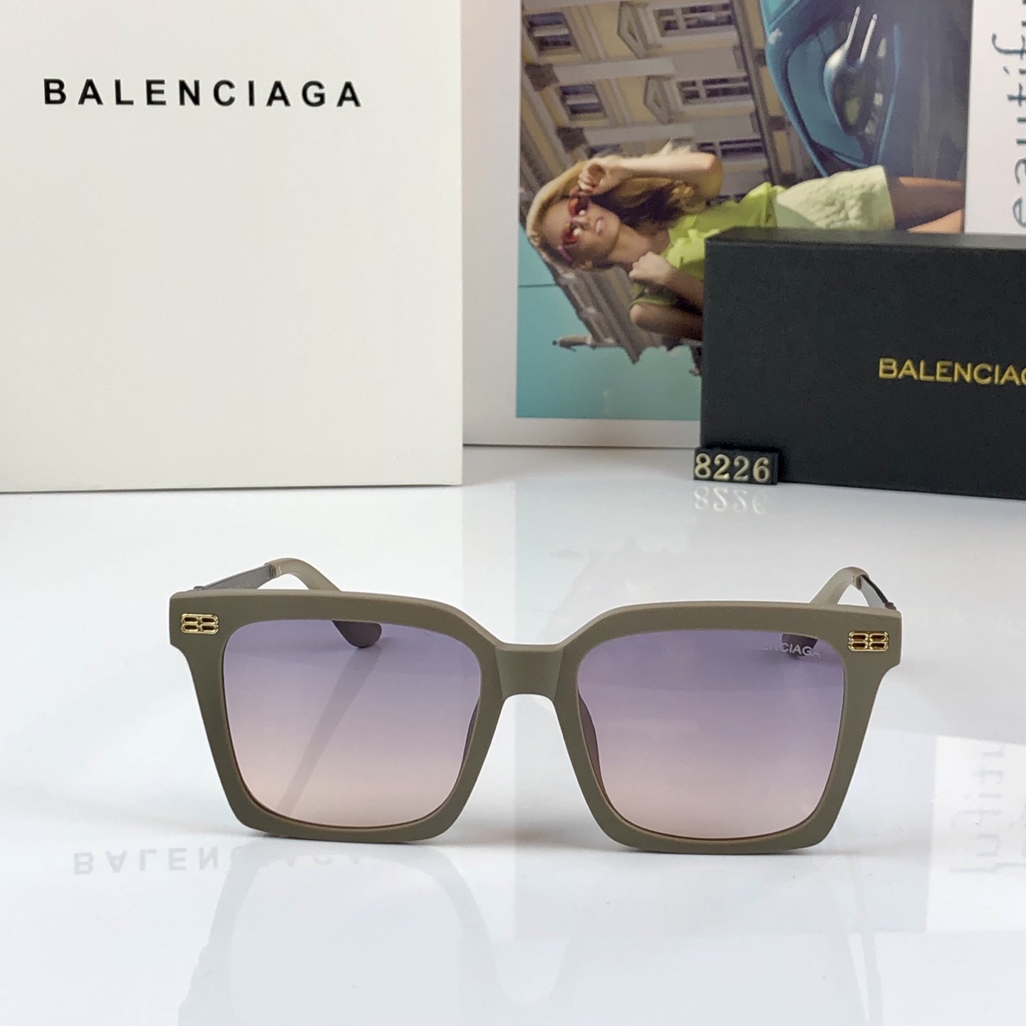。。Balenciag*韩版明星潮人港风复古方框显脸小街拍墨镜