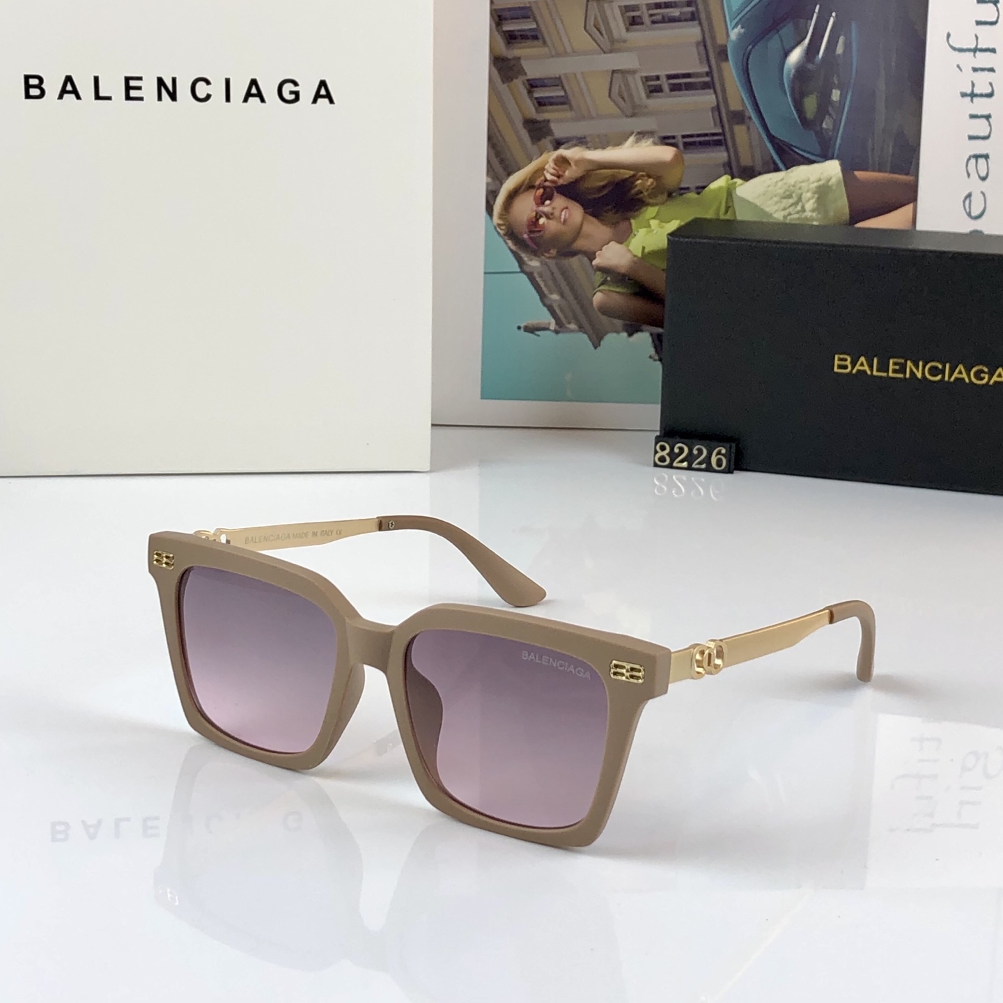 。。Balenciag*韩版明星潮人港风复古方框显脸小街拍墨镜