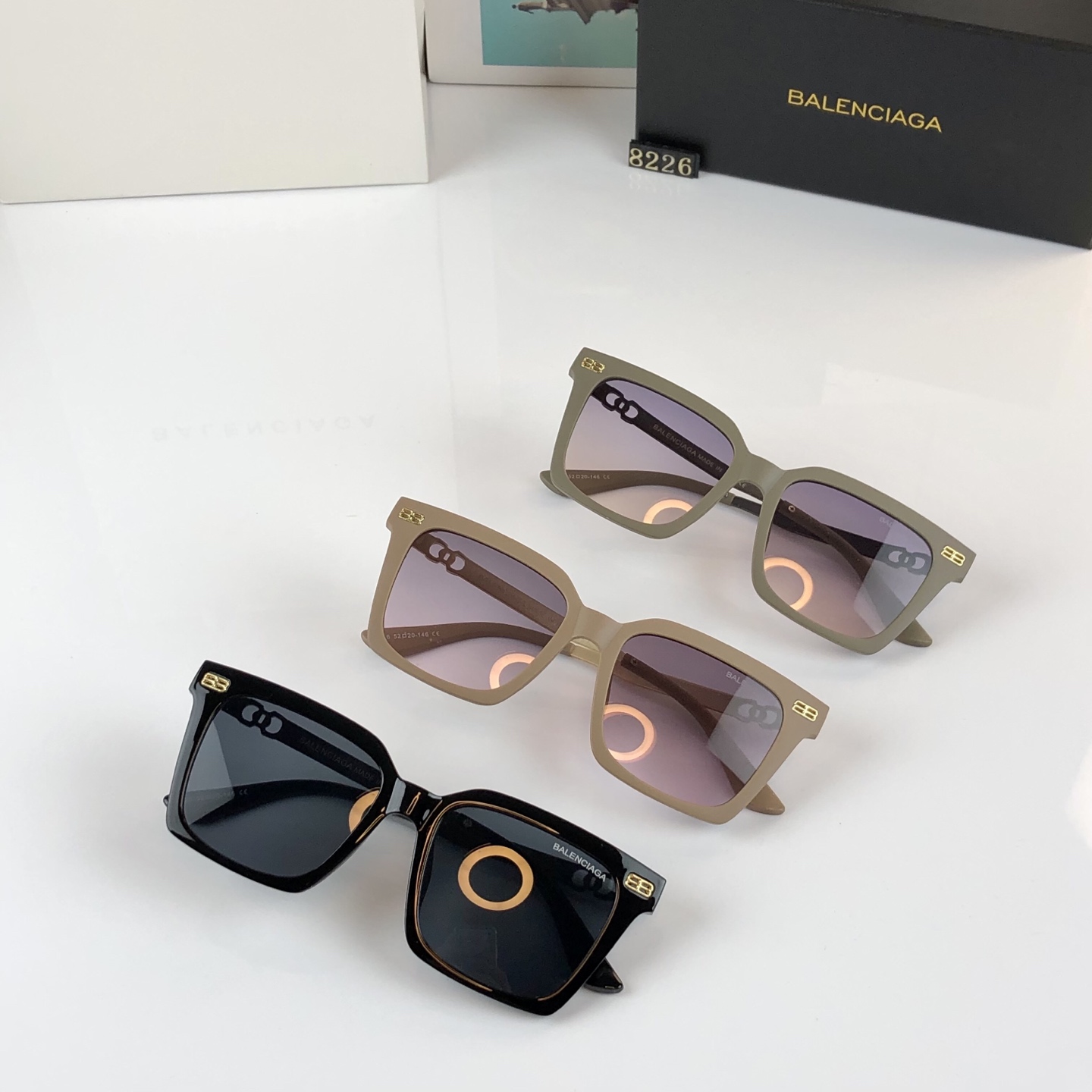 。。Balenciag*韩版明星潮人港风复古方框显脸小街拍墨镜