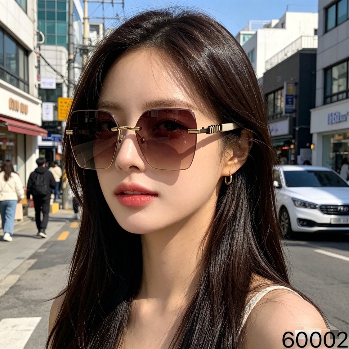 NO:767834,miumi* Paris Fashion Week Liu Yifei's same series of glasses 26 years new high-end light luxury style rimless sunglasses glasses sunglasses sunglasses, glasses, miumiu19860909miumi*巴黎时装周刘亦菲同系列眼镜26年新款高级感轻奢风无框切边太阳镜眼镜墨镜太阳镜,眼镜,miumiu,glasses
