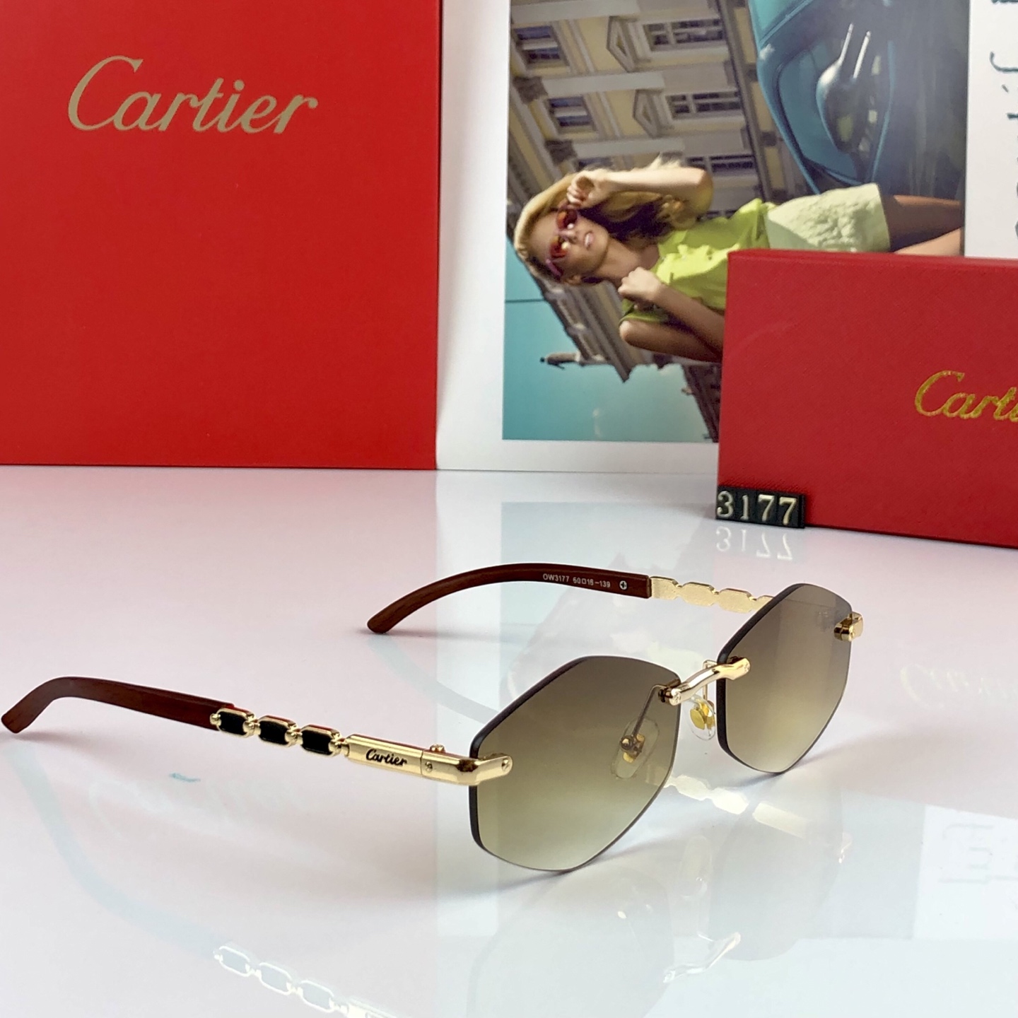 。。Cartie*2026新款个性无框墨镜欧美ins风潮流男女太阳眼镜装饰