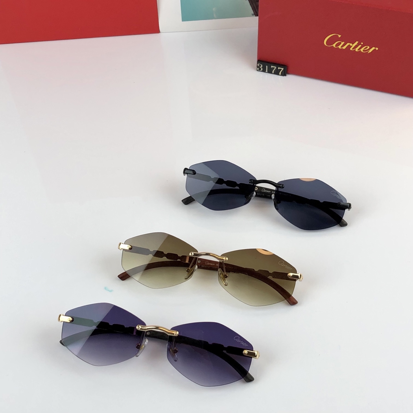 。。Cartie*2026新款个性无框墨镜欧美ins风潮流男女太阳眼镜装饰