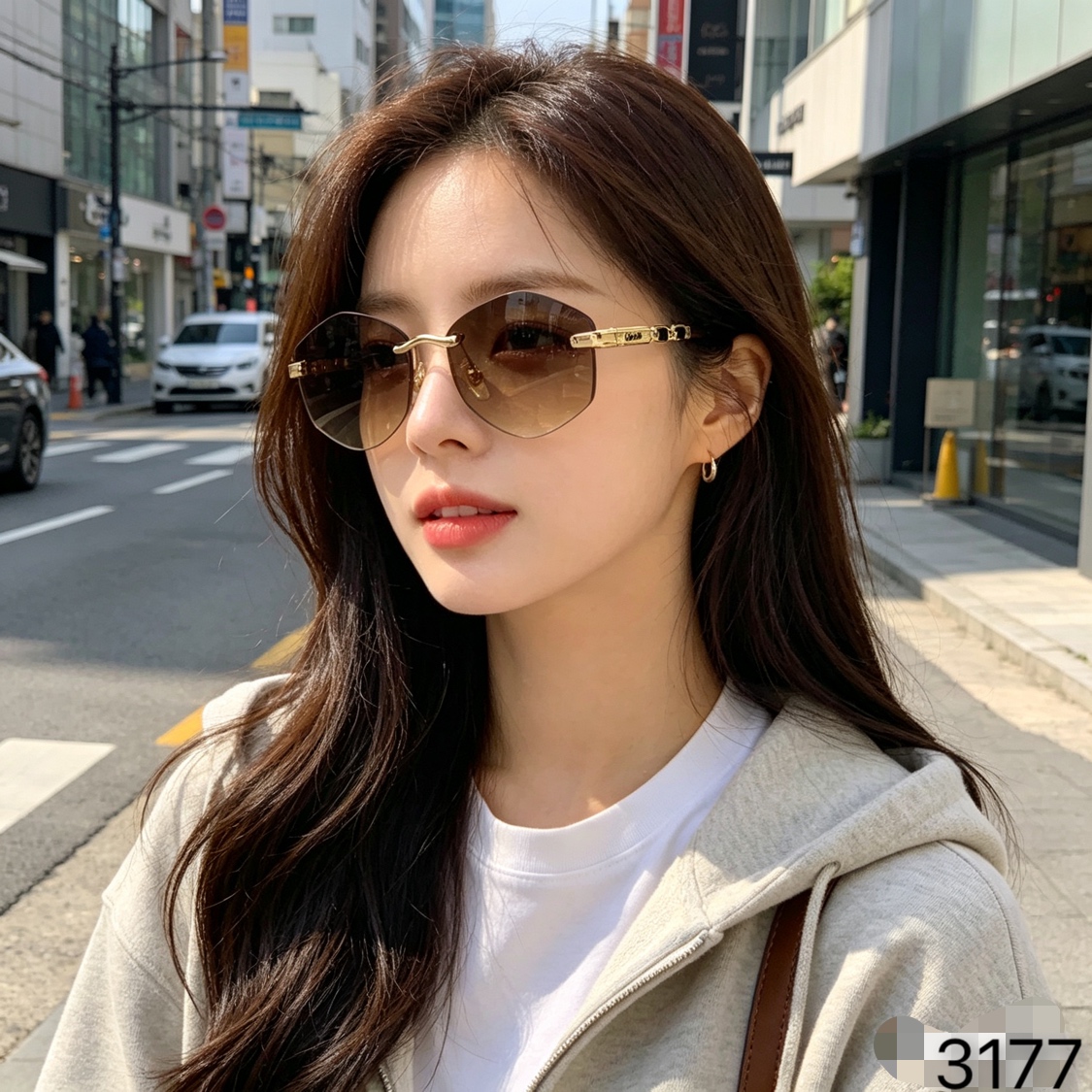 。。Cartie*2026新款个性无框墨镜欧美ins风潮流男女太阳眼镜装饰