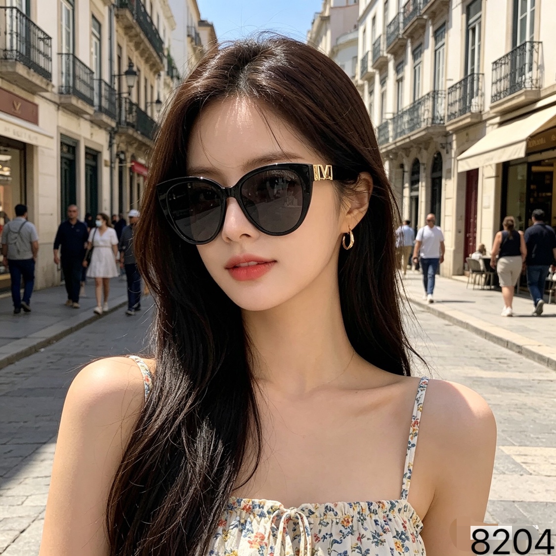 。。Valentin*复古猫眼墨镜女款2026新款高级感方圆脸显脸小防紫外线防晒太阳镜