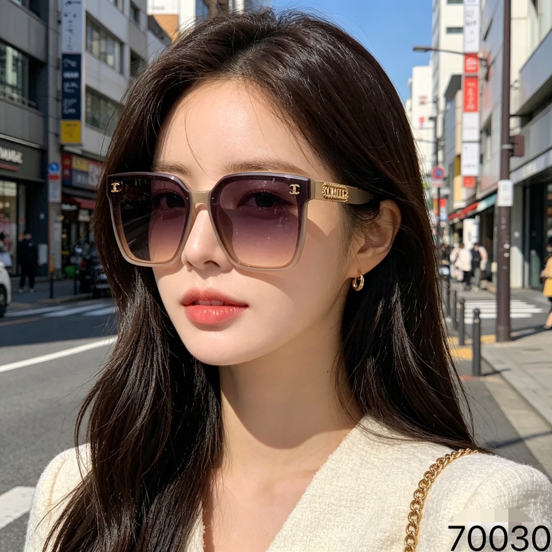 。。Chane*2026新款墨镜女高级感欧美时尚凹造型防紫外线遮阳太阳镜复古风