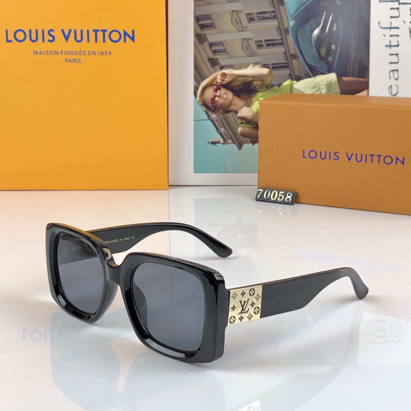 。。Louis vuitto*墨镜女时尚潮流欧美复古方形大框防紫外线旅行街拍韩版太阳镜