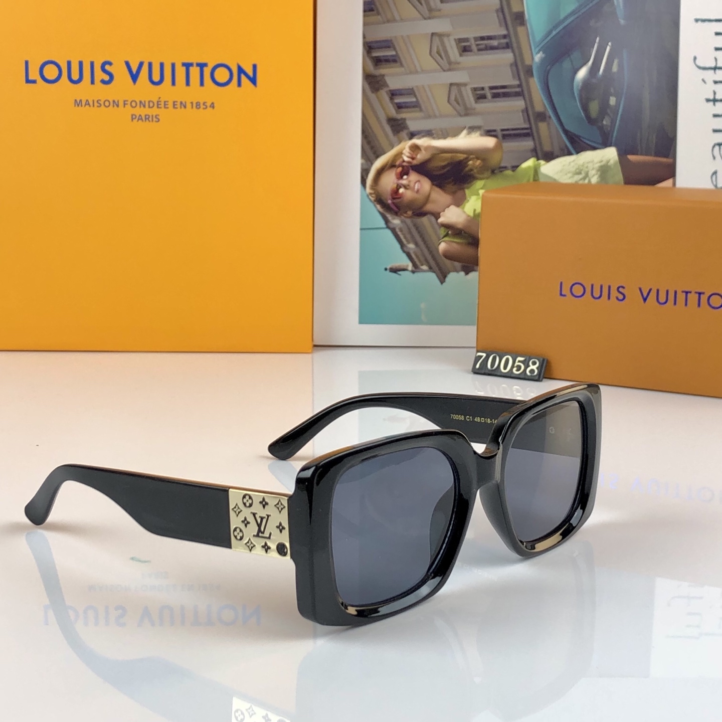 。。Louis vuitto*墨镜女时尚潮流欧美复古方形大框防紫外线旅行街拍韩版太阳镜