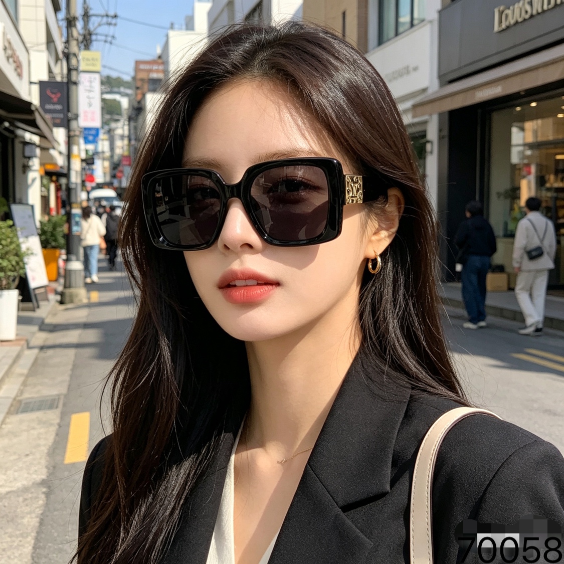 。。Louis vuitto*墨镜女时尚潮流欧美复古方形大框防紫外线旅行街拍韩版太阳镜