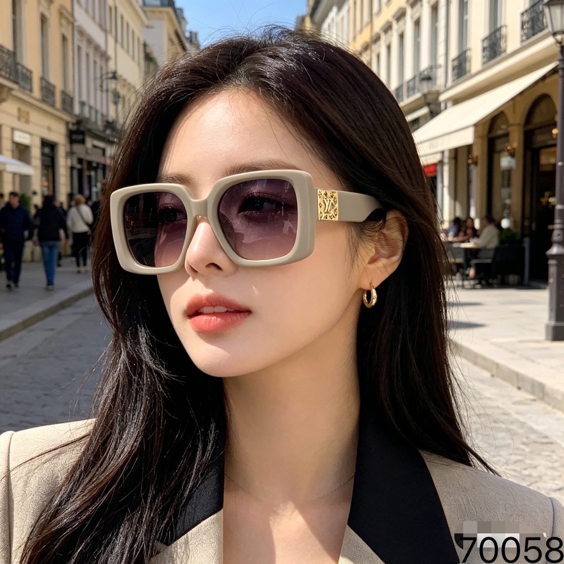 。。Louis vuitto*墨镜女时尚潮流欧美复古方形大框防紫外线旅行街拍韩版太阳镜