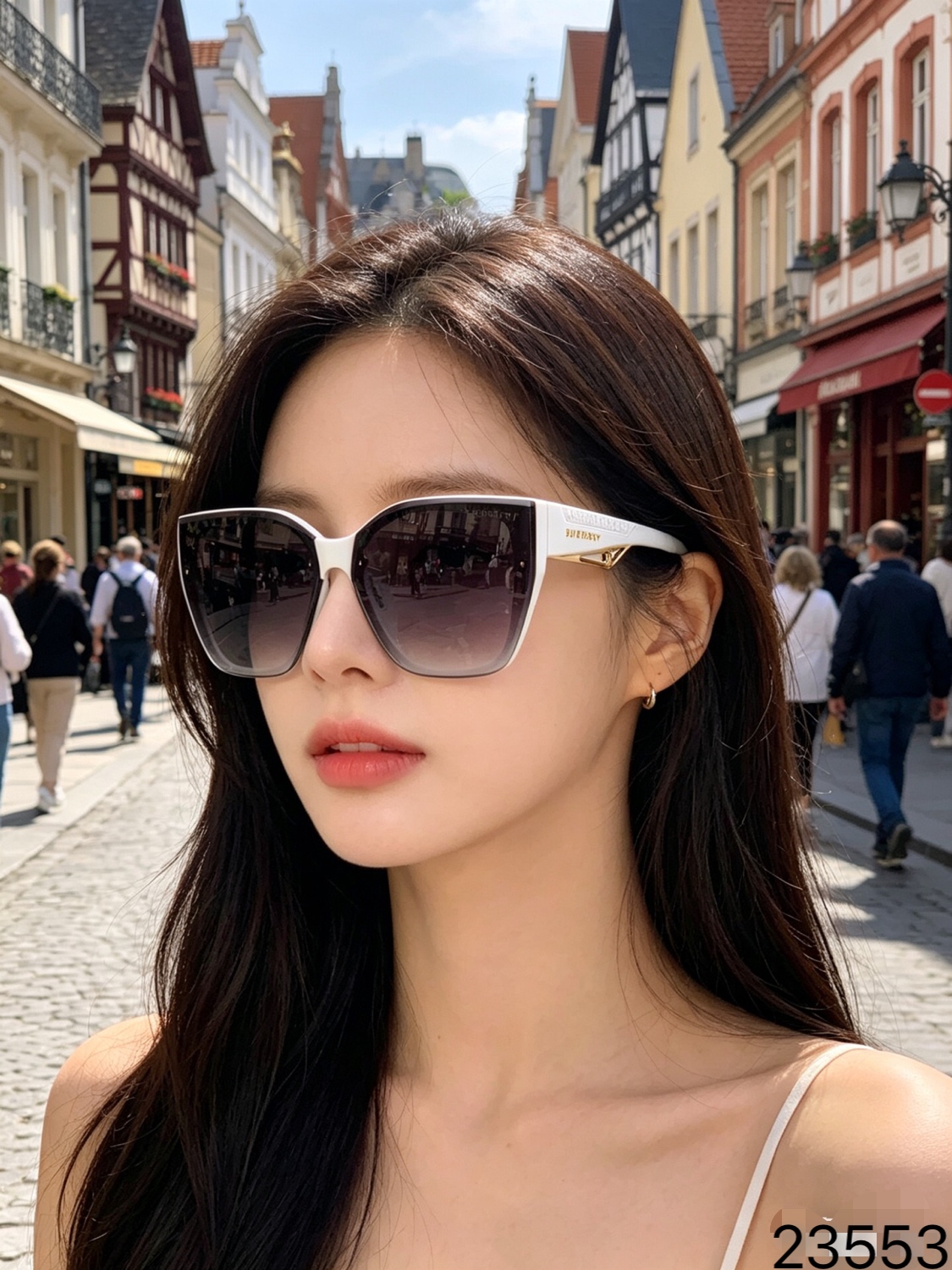 。。Burberr*新款欧美风太阳镜时尚大框网红同款墨镜遮阳大脸显瘦女潮