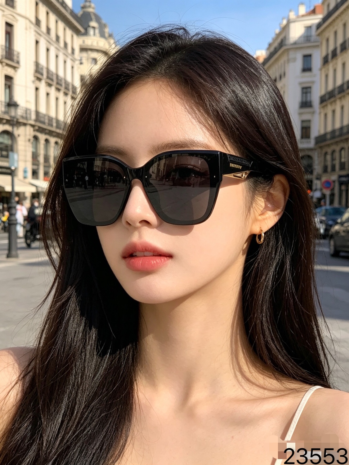 。。Burberr*新款欧美风太阳镜时尚大框网红同款墨镜遮阳大脸显瘦女潮