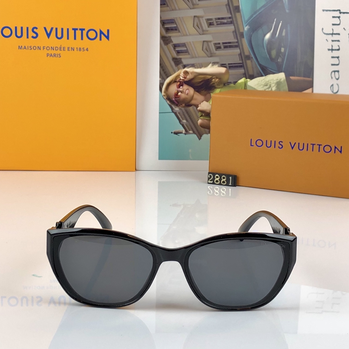 。。Louis vuitto*2026欧美风猫眼太阳眼镜潮凹造型街拍高级感黑超墨镜