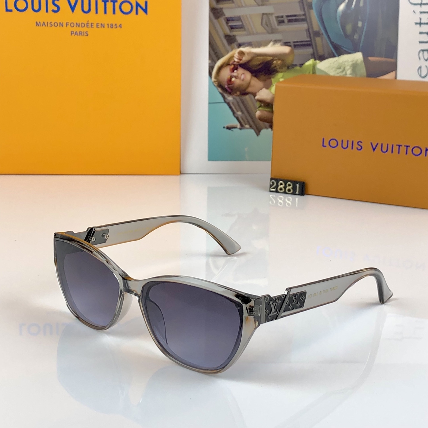 。。Louis vuitto*2026欧美风猫眼太阳眼镜潮凹造型街拍高级感黑超墨镜