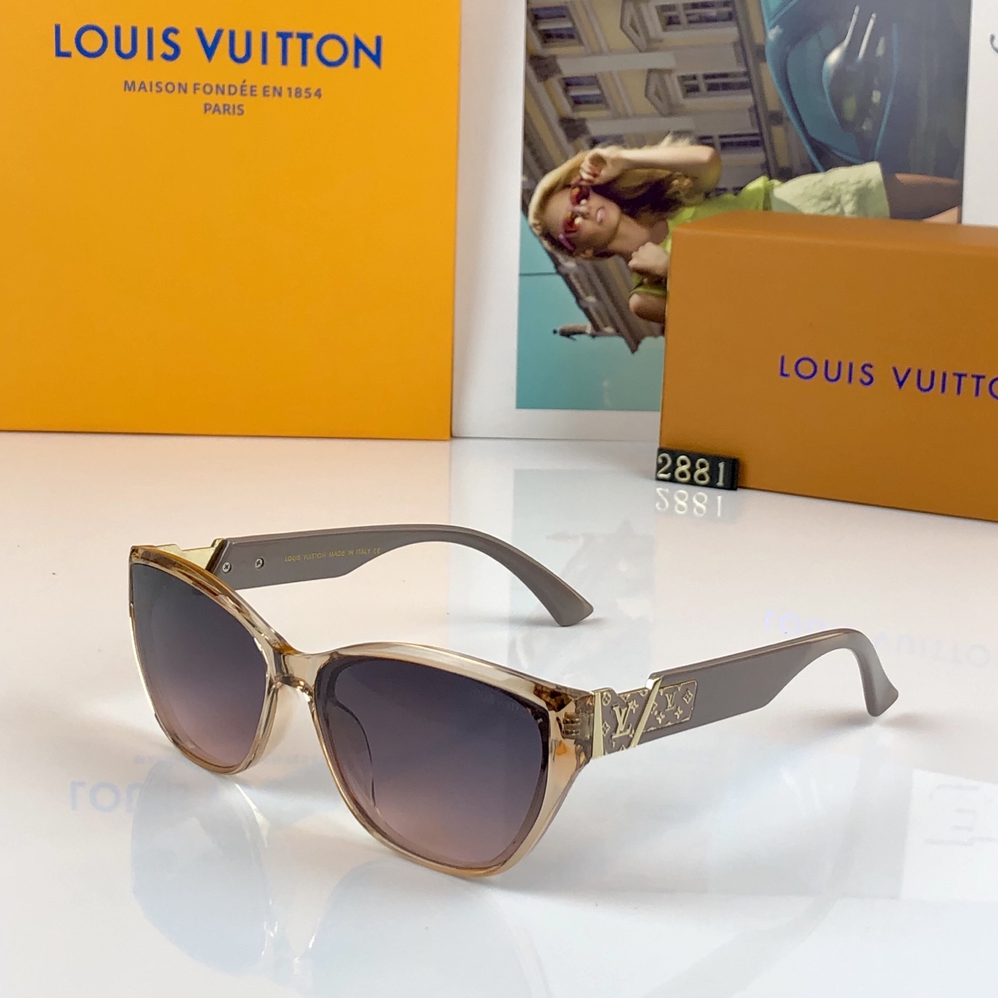。。Louis vuitto*2026欧美风猫眼太阳眼镜潮凹造型街拍高级感黑超墨镜