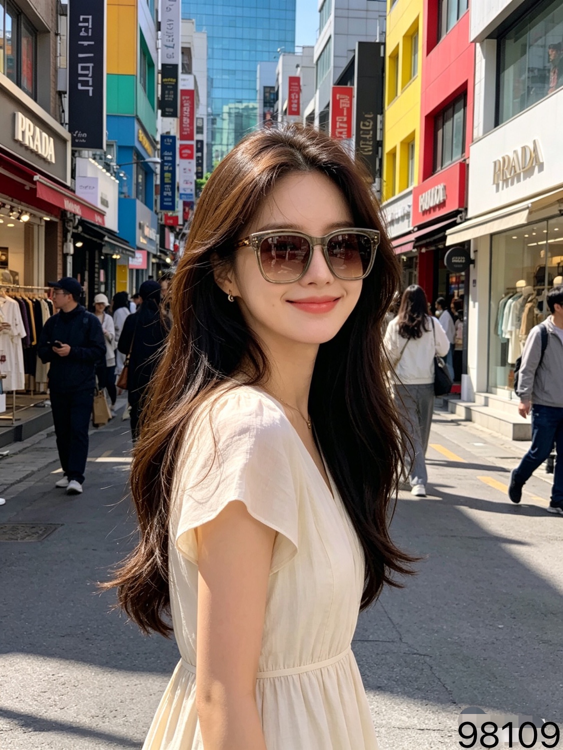 。。Prad*新款欧美风拉线个性设计透明黑框拼色太阳眼镜防紫外线防晒男女